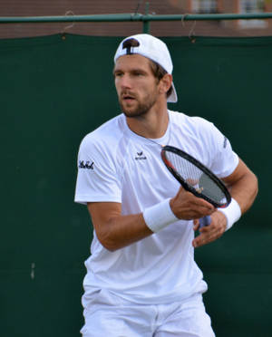 Jurgen Melzer Holding His Tennis Racket Wallpaper