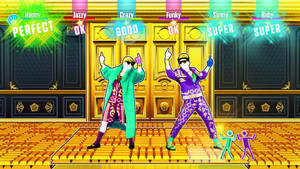 Just Dance Dancers In Gold Room Wallpaper