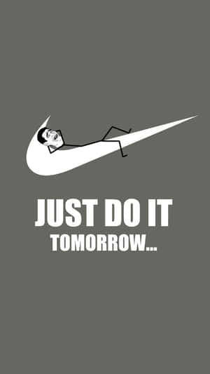 Just Do It Tomorrow Funny Lock Screen Wallpaper