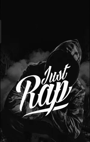 Just Rap - A Black And White Image Of A Man In A Hoodie Wallpaper
