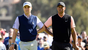 Justin Thomas And Tiger Woods Golf Wallpaper