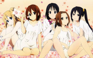 K-on Girls In White Dress Wallpaper