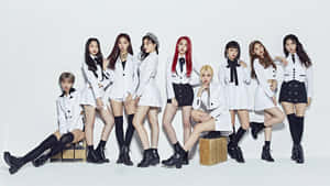 K Pop Group White Uniforms Wallpaper