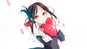 Kaguya Sama Love Is War Kaguya Holding Heart Wallpaper