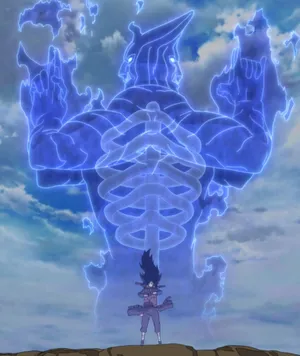 Kakashi Susanoo Grabs Kyuubi With Its Giant Arms. Wallpaper