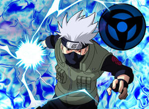 Kakashi Using His Signature Jutsu, The Raikiri Lightning Cutter Wallpaper