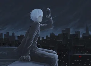 Kaneki Sad And Dark Desktop Landscape Wallpaper