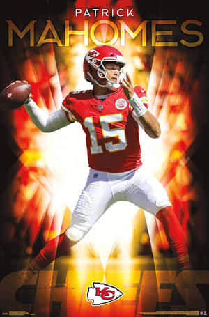 Kansas City Chiefs Quarterback Pat Mahomes On The Field With His Phone Wallpaper