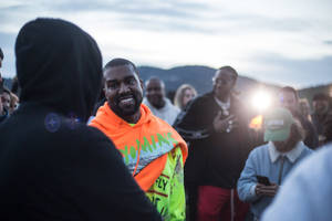 Kanye West Onstage During His Ye Album Release Wallpaper