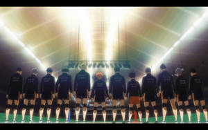 Karasuno Haikyuu Teams On Court Wallpaper