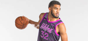 Karl-anthony Towns Neon Purple Jersey Wallpaper