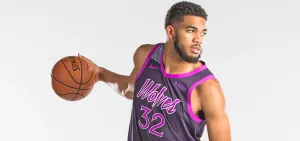 Karl-anthony Towns Neon Purple Jersey Wallpaper