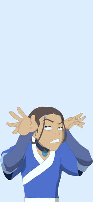 Katara_ Animated_ Character_ Frustration Wallpaper