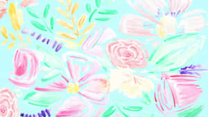 Kate Spade Desktop Watercolor Flowers Leaves Wallpaper