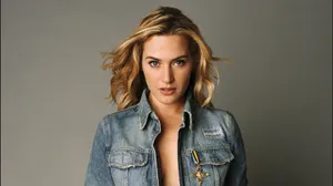 Kate Winslet Blue Denim Jacket Wallpaper
