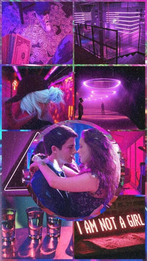 Katherine Langford Neon Aesthetic Wallpaper