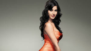 Katrina Kaif In Orange Dress Wallpaper