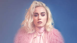 Katy Perry Dazzles In A Pink Fur Coat Wallpaper