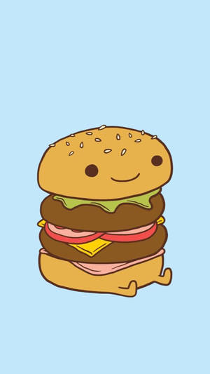 Kawaii Cheeseburger Wallpaper