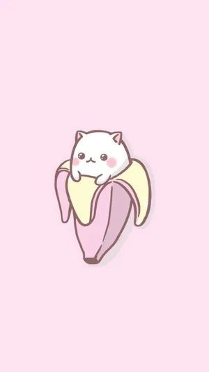 Kawaii Cute Animals Banana Wallpaper