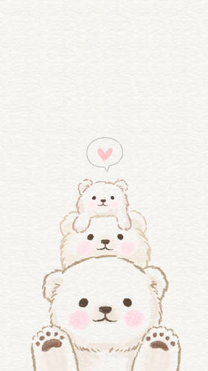 Kawaii Cute Animals White Bears Wallpaper