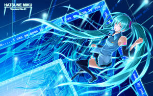 Kawaii Neon Rendition Of Hatsune Miku Wallpaper