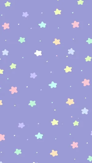 Kawaii Pastel Colorful Stars Wallpaper