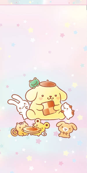 Kawaii Puppyand Friends Illustration Wallpaper