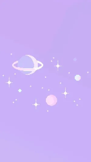 Kawaii Purple Galaxy Wallpaper