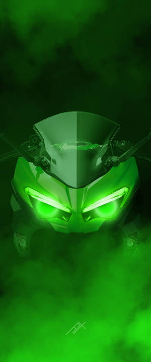 Kawasaki H2r Green Smoke Wallpaper