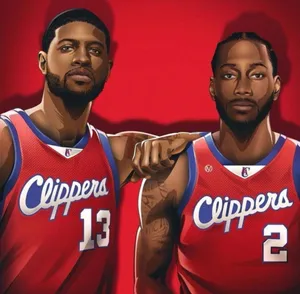 Kawhi Leonard Paul George Painted Art Wallpaper