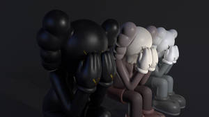 Kaws Companion Passing Through Sculpture Wallpaper