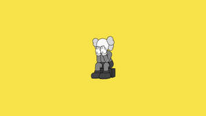 Kaws Minimalist Yellow Art Wallpaper