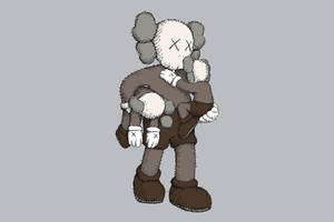 Kaws Pc Sketch Gray Artwork Wallpaper