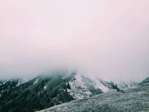 Kazakhstan Mountain Covered In Fog Wallpaper