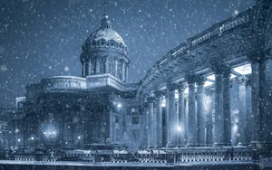 Kazan Cathedral In Winter Season Wallpaper