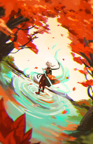 Kazuha Graphic Art Wind Powers Wallpaper