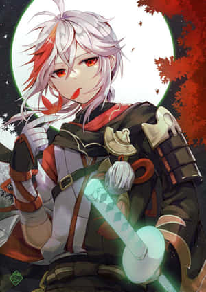 Kazuha Maple Leaf Moon Wallpaper