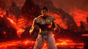 Kazuya Mishima In Lava Mountain Wallpaper