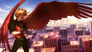 Keigo Takami Red Wings In The City Wallpaper