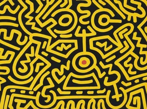 Keith Haring Inspired Abstract Art Wallpaper