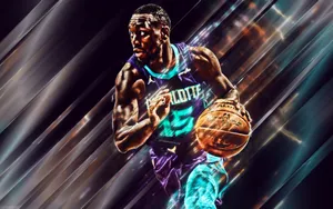 Kemba Walker Diagonal Translucent Art Wallpaper