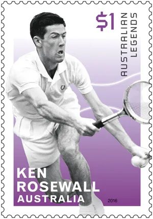 Ken Rosewall Postal Sticker Tennis Player Wallpaper