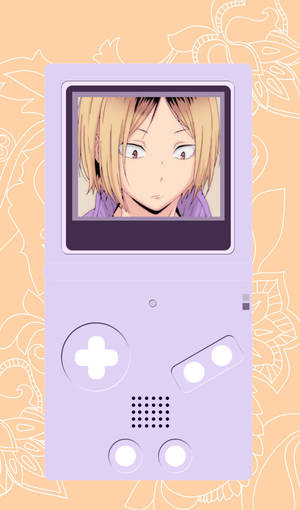 Kenma In A Purple Gameboy Wallpaper