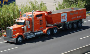 Kenworth W900 Orange Trailer Wallpaper