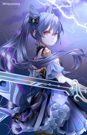 Keqing Electro Power Wallpaper