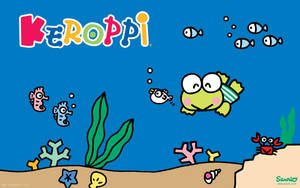 Keroppi Diving Underwater Wallpaper