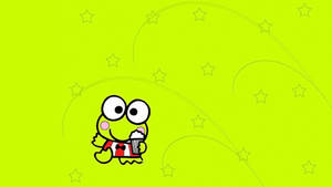 Keroppi Happily Holding His Popcorn Wallpaper