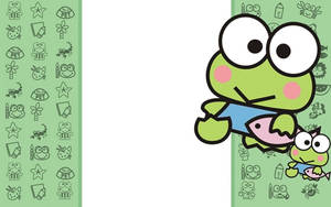 Keroppi Holding Fish Wallpaper