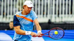 Kevin Anderson In Action During A Tennis Match Wallpaper